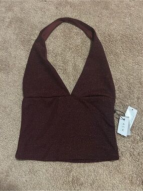 Ardene burgundy sparkle halter top